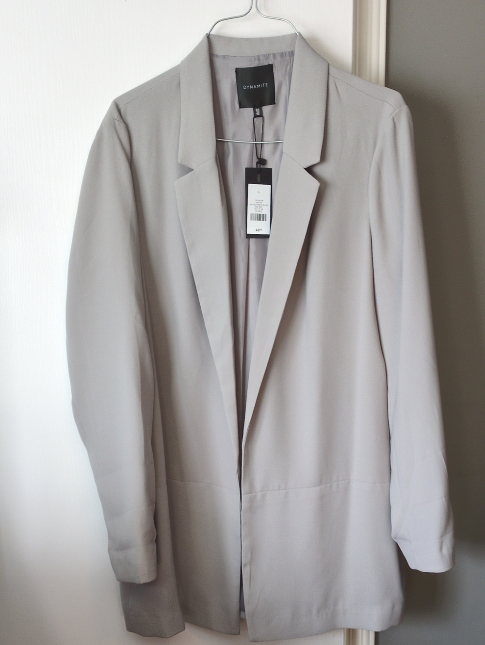 Dynamite Pale Gray Long Women's Blazer Jacket